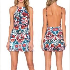 NBD Multicolor Floral Backless Dress